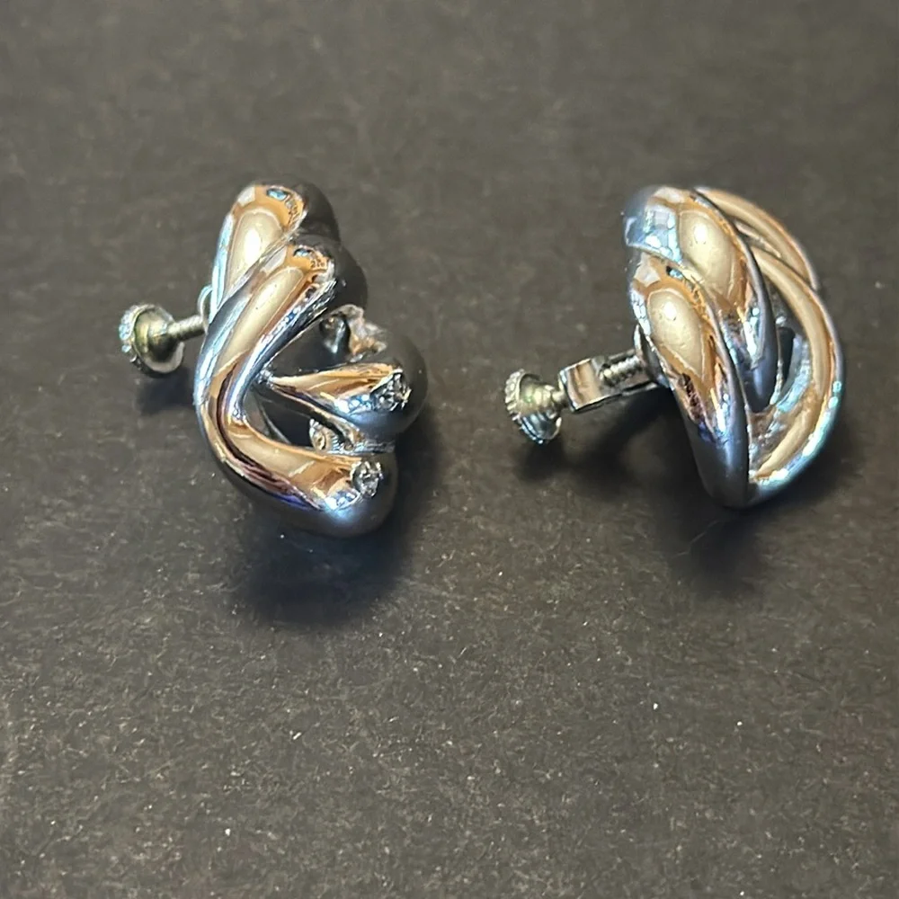 Napier Screw Back Silver-Tone Clip On Earrings